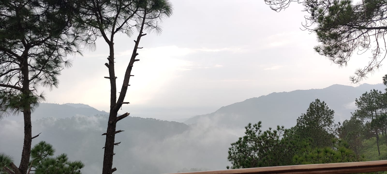 Cloud-filled valley view from the deck